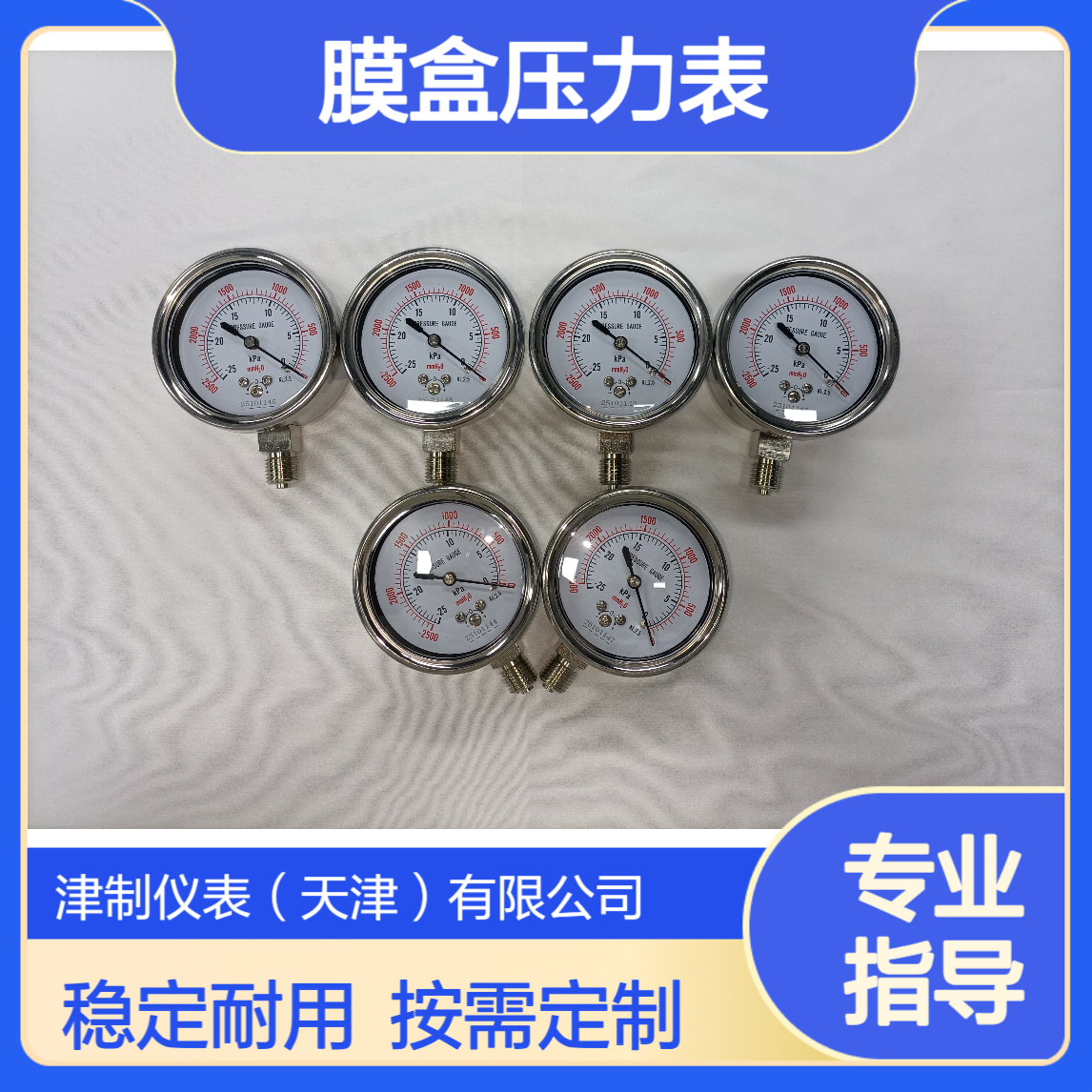 膜盒压力表 不锈钢材质 指针显示 稳定耐用 适用于机械设备 按需定制