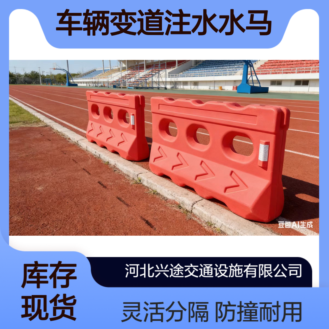 车辆变道注水水马 市政道路施工防撞分流水 马围挡 工地临时防护厂家