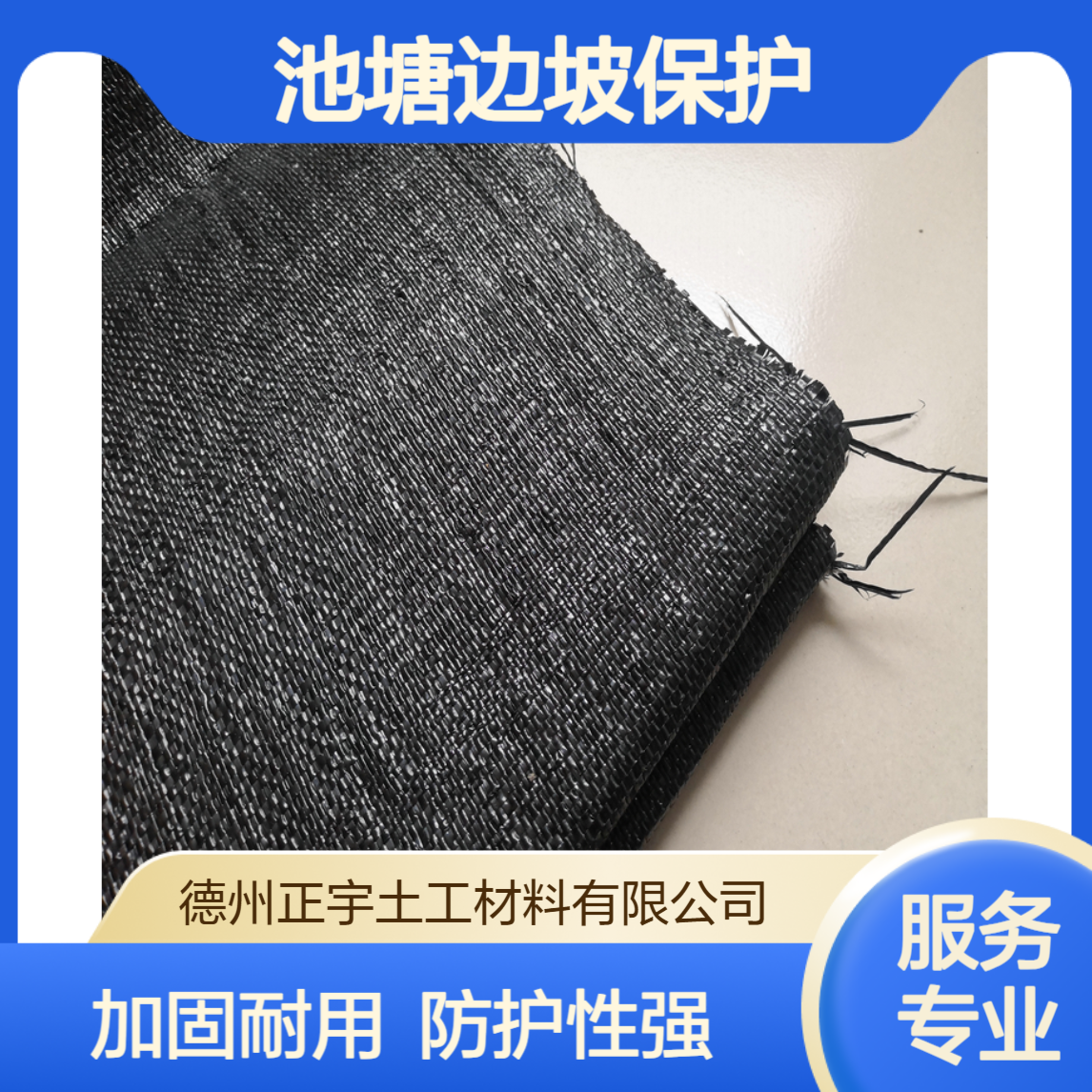 正宇牌鱼塘护坡布 水产养殖池塘边坡保护 120克增强加固PE编织布