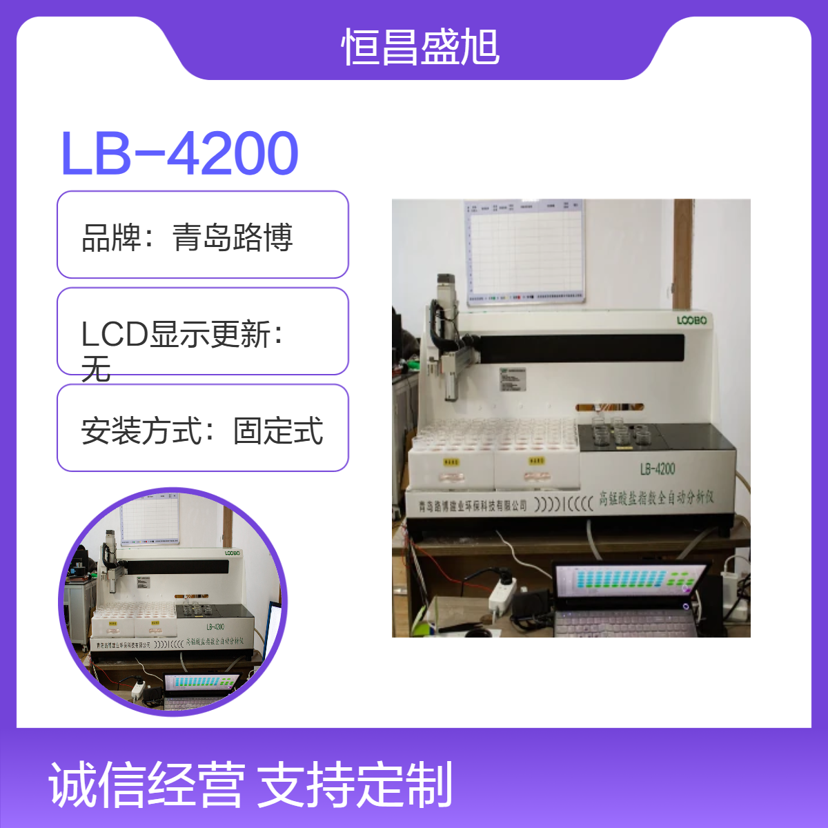 路博LB-4200 COD锰法监测仪 24小时连续工作 固定式安装 木箱纸箱包装