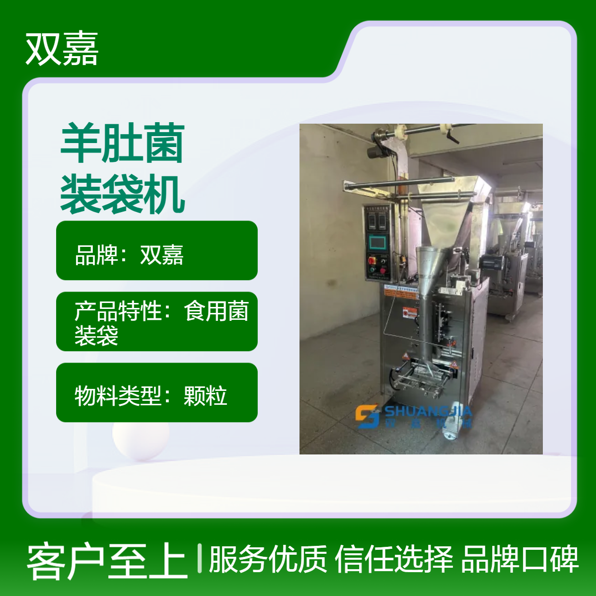 双嘉颗粒物料装袋机 随 州发货 食用菌羊肚菌专用自动包装设备