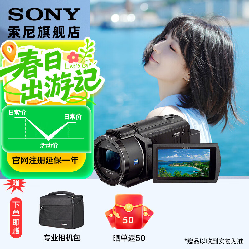 索尼（SONY） FDR-AX45A高清数码摄像机4K专业视频拍摄vlog摄影机