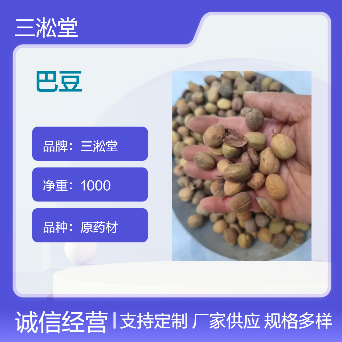 三淞堂一级巴豆原药材 1000g阴凉干燥储存 传统药用优质选材